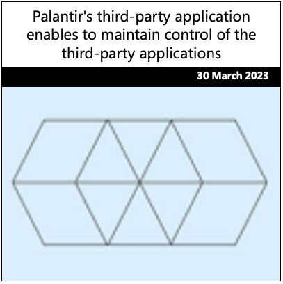 Palantir's third-party application enables to maintain control of the third-party applications